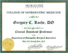 Michigan Cosmetic Surgeon: Triple Board-Certified | Dr. Gregory Roche - diploma